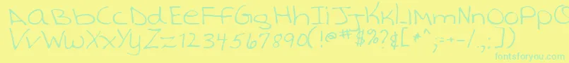 TashaRegular Font – Green Fonts on Yellow Background