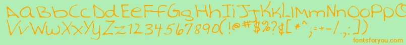 TashaRegular Font – Orange Fonts on Green Background