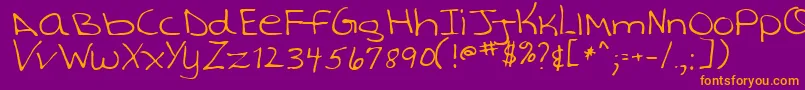 TashaRegular Font – Orange Fonts on Purple Background