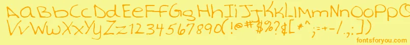 TashaRegular Font – Orange Fonts on Yellow Background