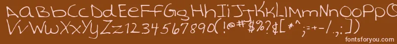 TashaRegular Font – Pink Fonts on Brown Background