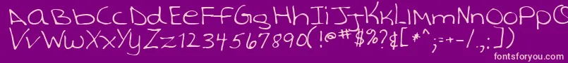 TashaRegular-Schriftart – Rosa Schriften auf violettem Hintergrund