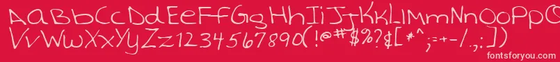 TashaRegular Font – Pink Fonts on Red Background