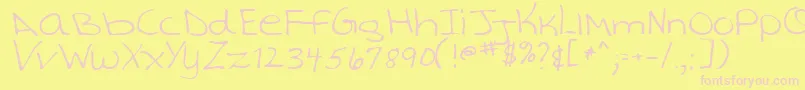 TashaRegular Font – Pink Fonts on Yellow Background