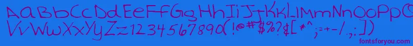 TashaRegular Font – Purple Fonts on Blue Background