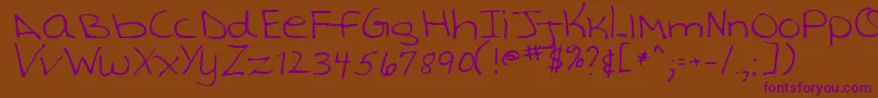 TashaRegular-Schriftart – Violette Schriften auf braunem Hintergrund