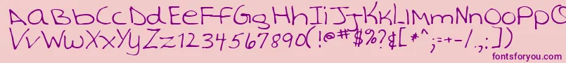TashaRegular Font – Purple Fonts on Pink Background