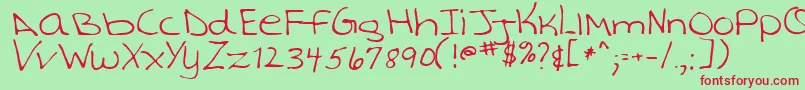 TashaRegular Font – Red Fonts on Green Background