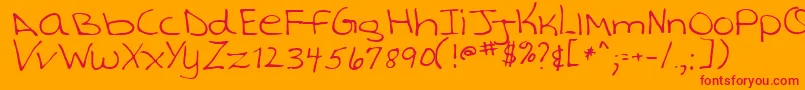 TashaRegular Font – Red Fonts on Orange Background