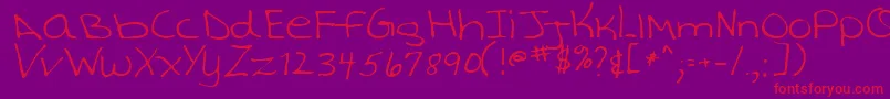 TashaRegular Font – Red Fonts on Purple Background