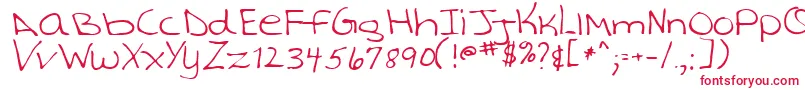 TashaRegular-Schriftart – Rote Schriften auf weißem Hintergrund