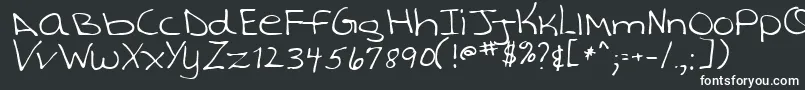 TashaRegular Font – White Fonts on Black Background