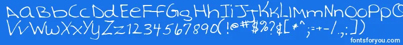 TashaRegular Font – White Fonts on Blue Background