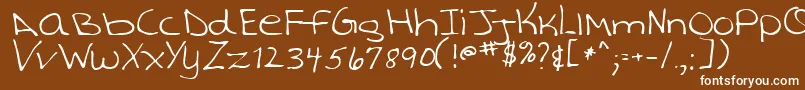 TashaRegular Font – White Fonts on Brown Background
