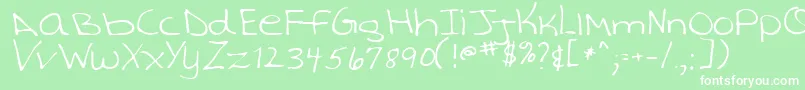 TashaRegular-Schriftart – Weiße Schriften auf grünem Hintergrund