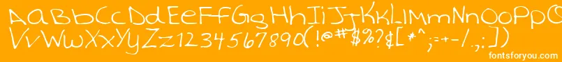 TashaRegular Font – White Fonts on Orange Background