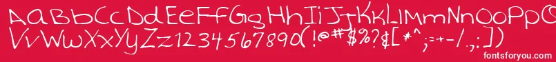 TashaRegular Font – White Fonts on Red Background