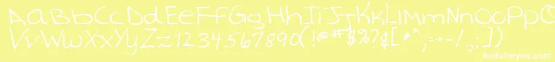 TashaRegular Font – White Fonts on Yellow Background