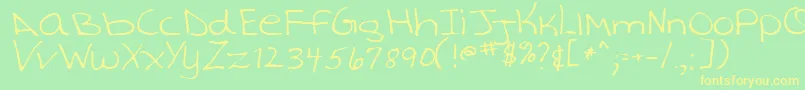 TashaRegular Font – Yellow Fonts on Green Background