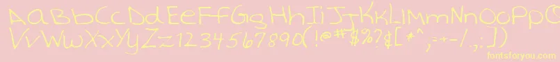 TashaRegular Font – Yellow Fonts on Pink Background