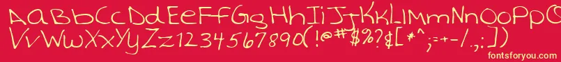 Шрифт TashaRegular – жёлтые шрифты на красном фоне