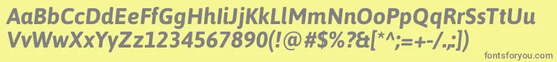 AsapBolditalic Font – Gray Fonts on Yellow Background