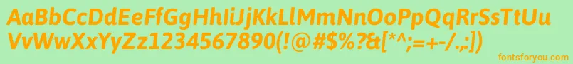 AsapBolditalic Font – Orange Fonts on Green Background