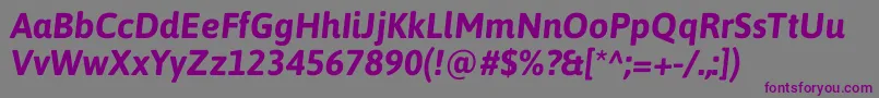 AsapBolditalic Font – Purple Fonts on Gray Background