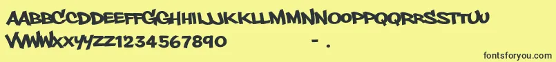 PhillysansRegular-Schriftart – Schwarze Schriften auf gelbem Hintergrund
