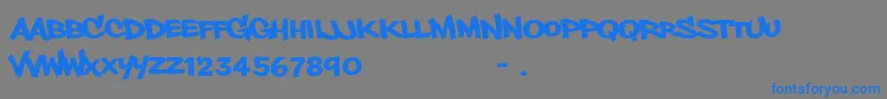 フォントPhillysansRegular – 灰色の背景に青い文字