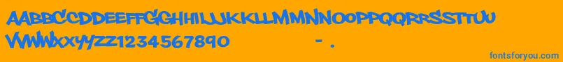 PhillysansRegular Font – Blue Fonts on Orange Background
