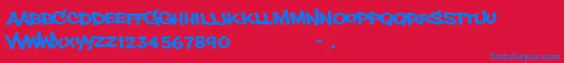 PhillysansRegular Font – Blue Fonts on Red Background