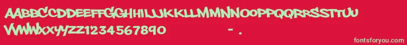 PhillysansRegular Font – Green Fonts on Red Background