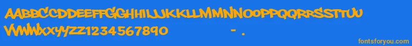 PhillysansRegular Font – Orange Fonts on Blue Background