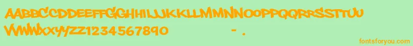 PhillysansRegular Font – Orange Fonts on Green Background