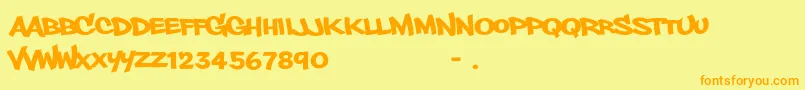 PhillysansRegular Font – Orange Fonts on Yellow Background