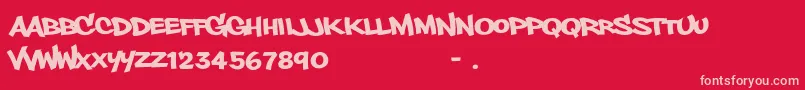 Fonte PhillysansRegular – fontes rosa em um fundo vermelho