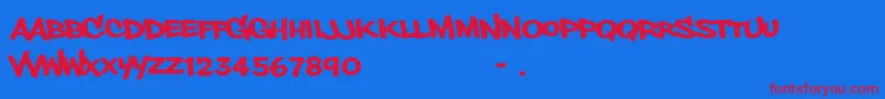 Шрифт PhillysansRegular – красные шрифты на синем фоне