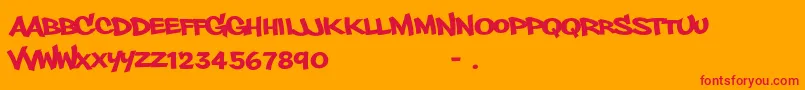 PhillysansRegular Font – Red Fonts on Orange Background