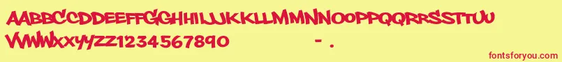 PhillysansRegular Font – Red Fonts on Yellow Background
