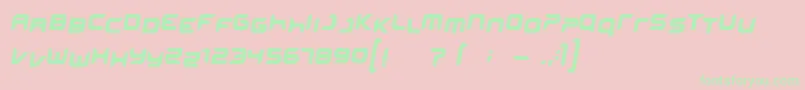 Miniskap Font – Green Fonts on Pink Background