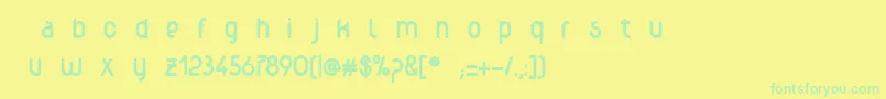 フォントWecbold – 黄色い背景に緑の文字