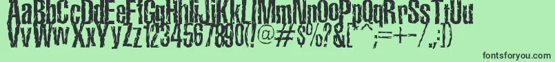 フォントTerroramaChiseled – 緑の背景に黒い文字