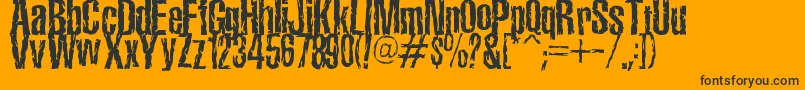 TerroramaChiseled-fontti – mustat fontit oranssilla taustalla