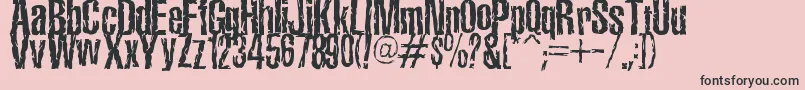 TerroramaChiseled-fontti – mustat fontit vaaleanpunaisella taustalla