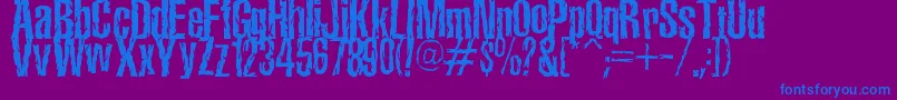 TerroramaChiseled-fontti – siniset fontit violetilla taustalla