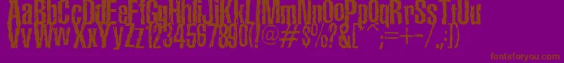 フォントTerroramaChiseled – 紫色の背景に茶色のフォント