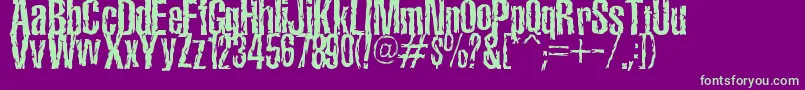 TerroramaChiseled Font – Green Fonts on Purple Background