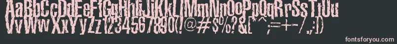 フォントTerroramaChiseled – 黒い背景にピンクのフォント