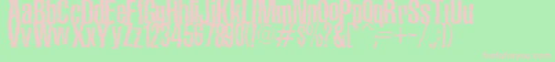 フォントTerroramaChiseled – 緑の背景にピンクのフォント